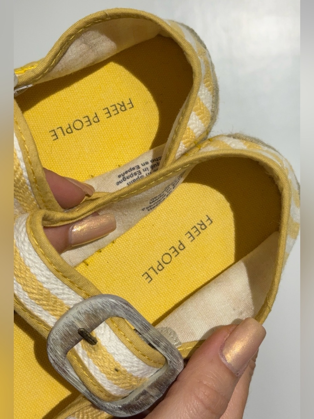 NWOT Free People Surfside 2.0 Espadrille Platform Mary Janes, Lemon Zest - Picture 10 of 15
